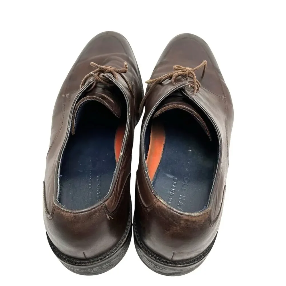 Cole Haan Grand OS Mens Dark Brown Genuine Leather Oxford Dress Shoes sz 11